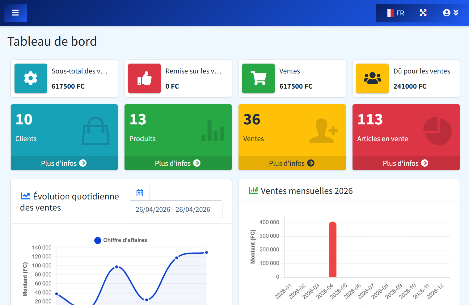 MEGA POS Dashboard